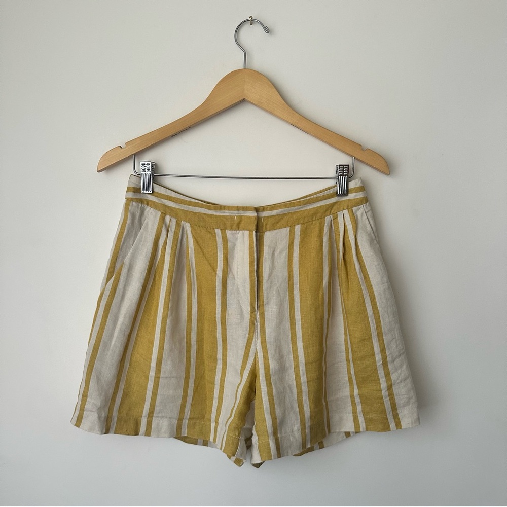 MAX&Co 100% Linen Striped 4” Shorts Women’s Size 4